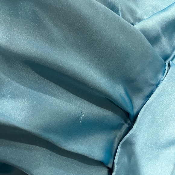 Zara blue satin wrap mini dress - Picture 10 of 11